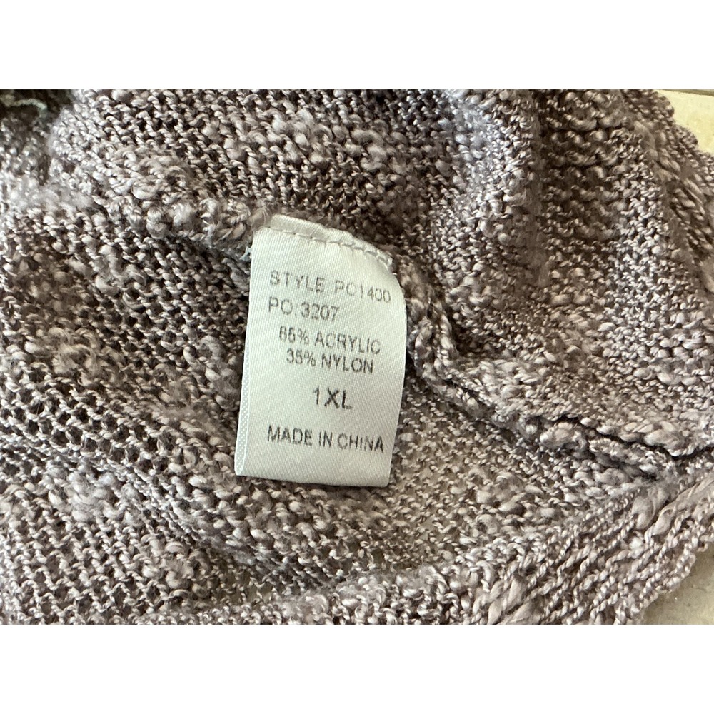 Gigio Plus Womens 1XL Star Print Oversized V-Neck Sweater Mauve PC1400 - Picture 7 of 8